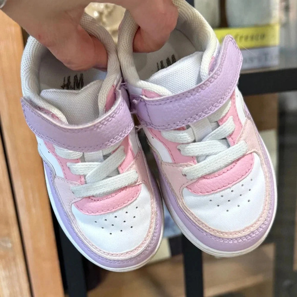 H&M kids sneakers toddler girl padded mesh platform baby air force shoes pastel - Picture 9 of 9